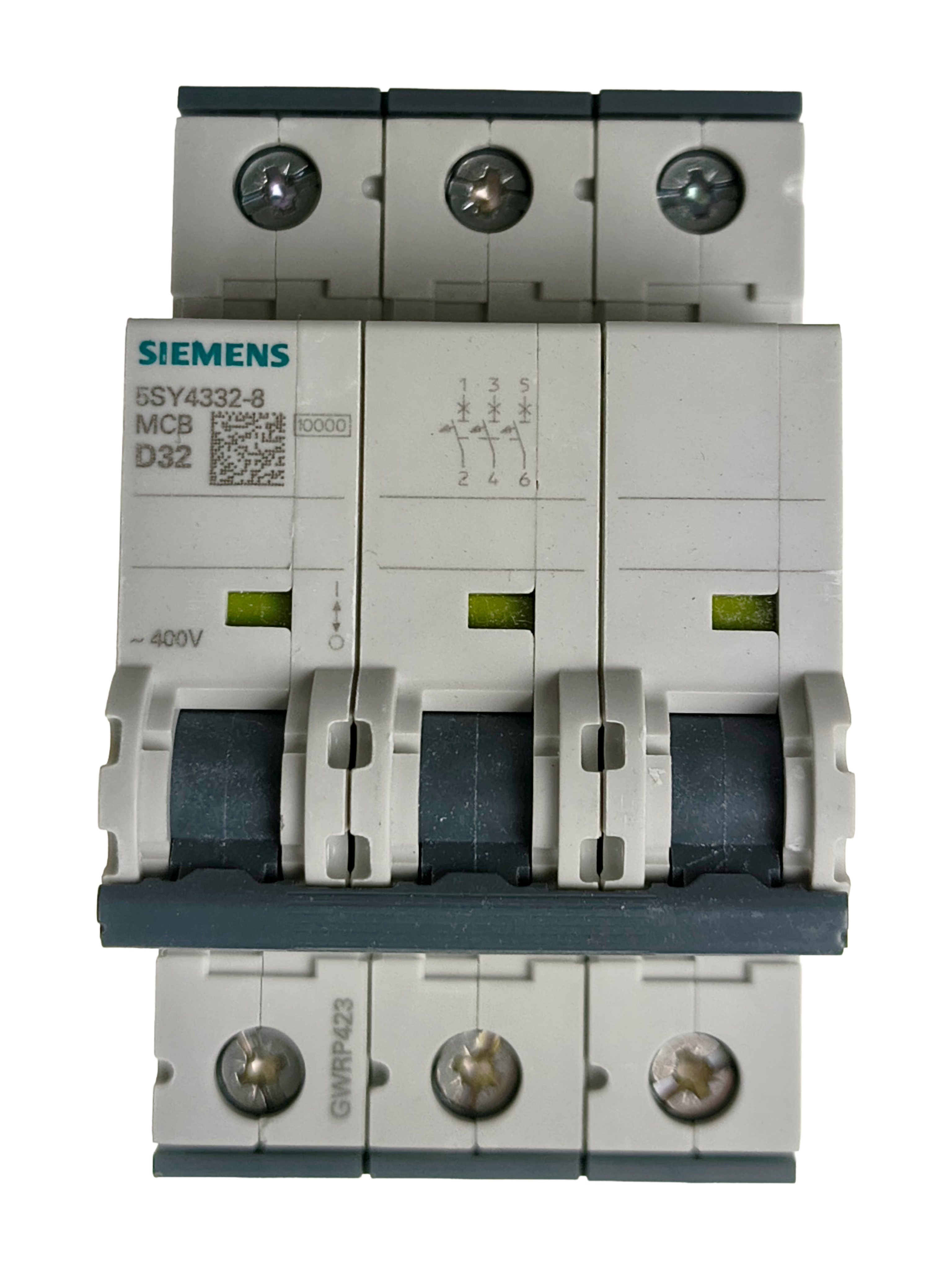 Siemens 5SY4332-8 SUP PTOR 5SY4 3P 480V 32A 5K D-TRIP — Interruptores automáticos y fusibles