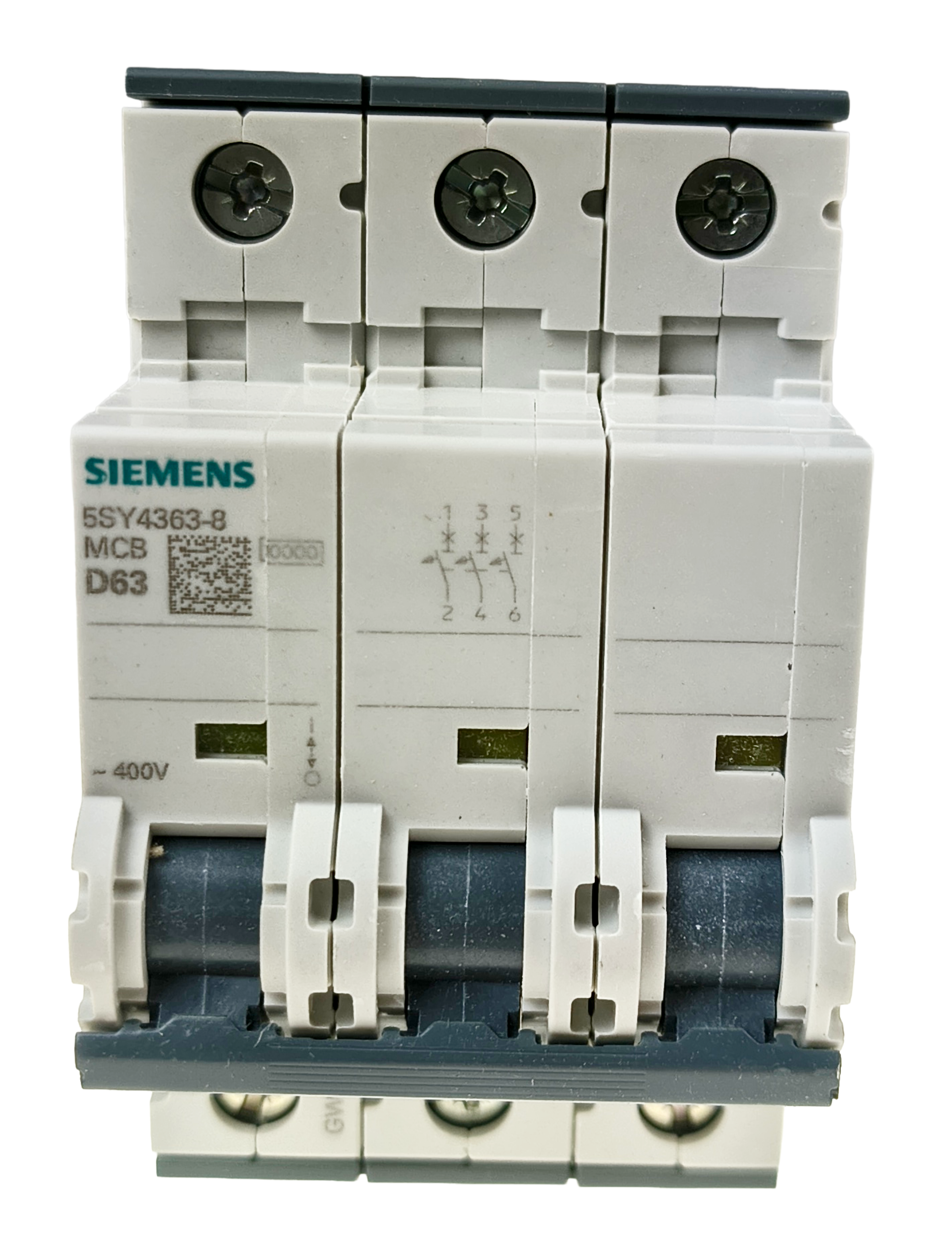 Siemens 5SY4363-8 Miniature Circuit Breaker, 3P, 63A, D, 480V — Interruttori automatici e fusibili