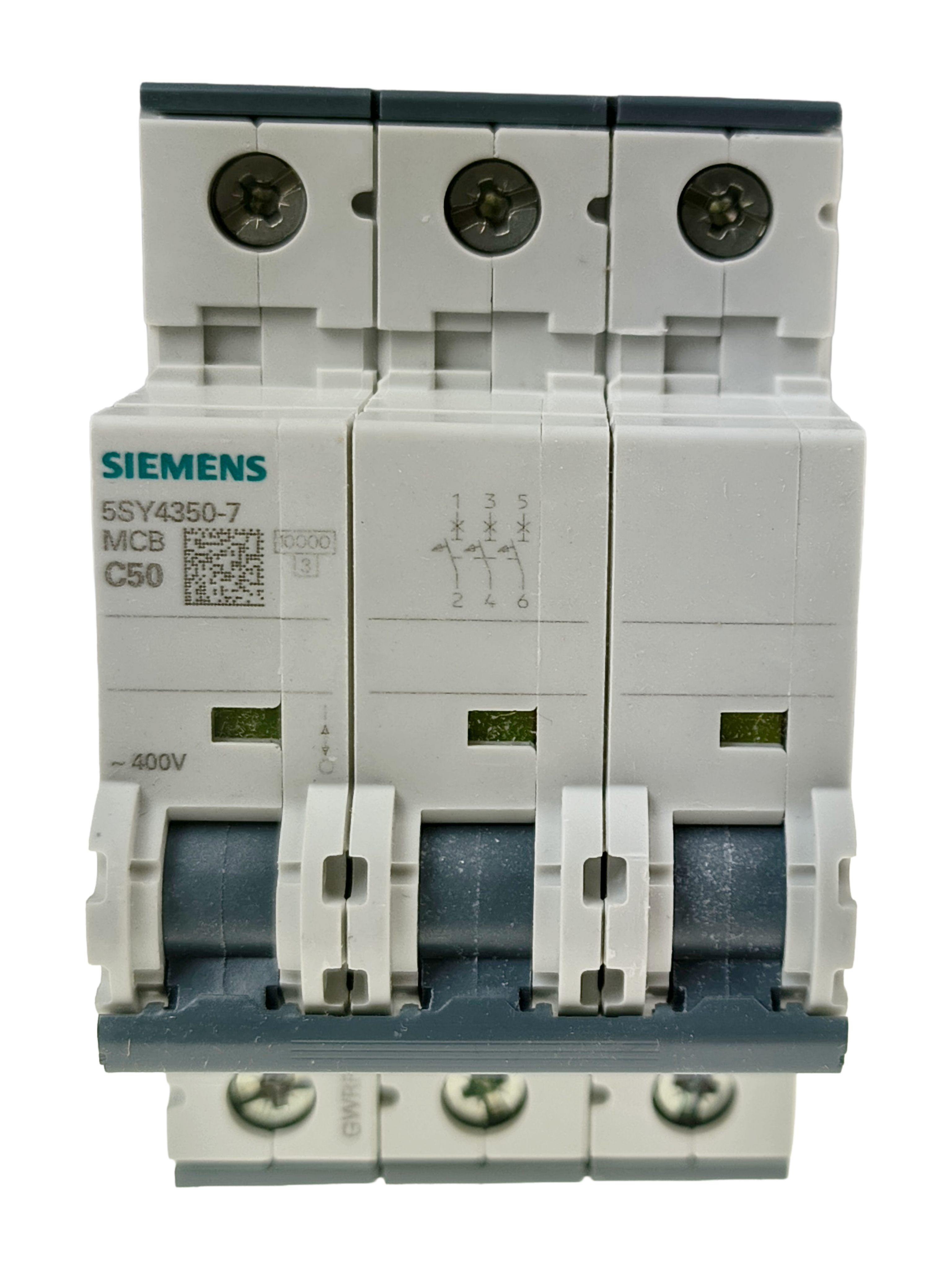 Siemens 5SY4350-7 Miniature Circuit Breaker, 480V, 50A, C Trip Characteristic — Interruptores automáticos y fusibles