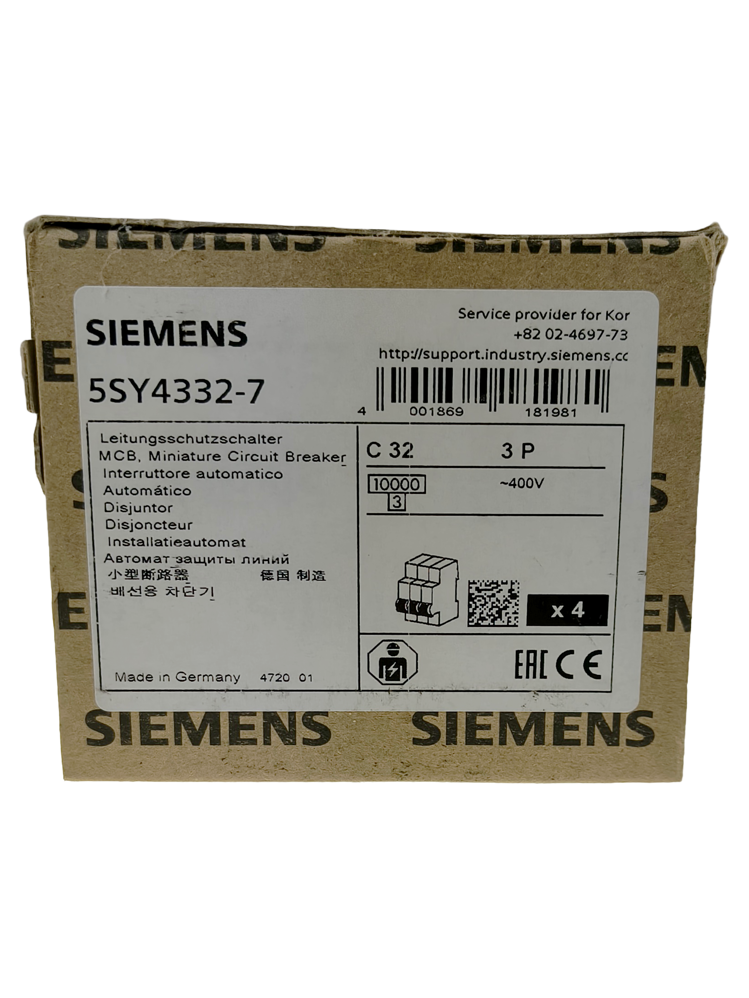 Siemens 5SY4332-7 SUP PTOR 5SY4 3P 480V 32A 5K C-TRIP — Wyłączniki automatyczne i bezpieczniki
