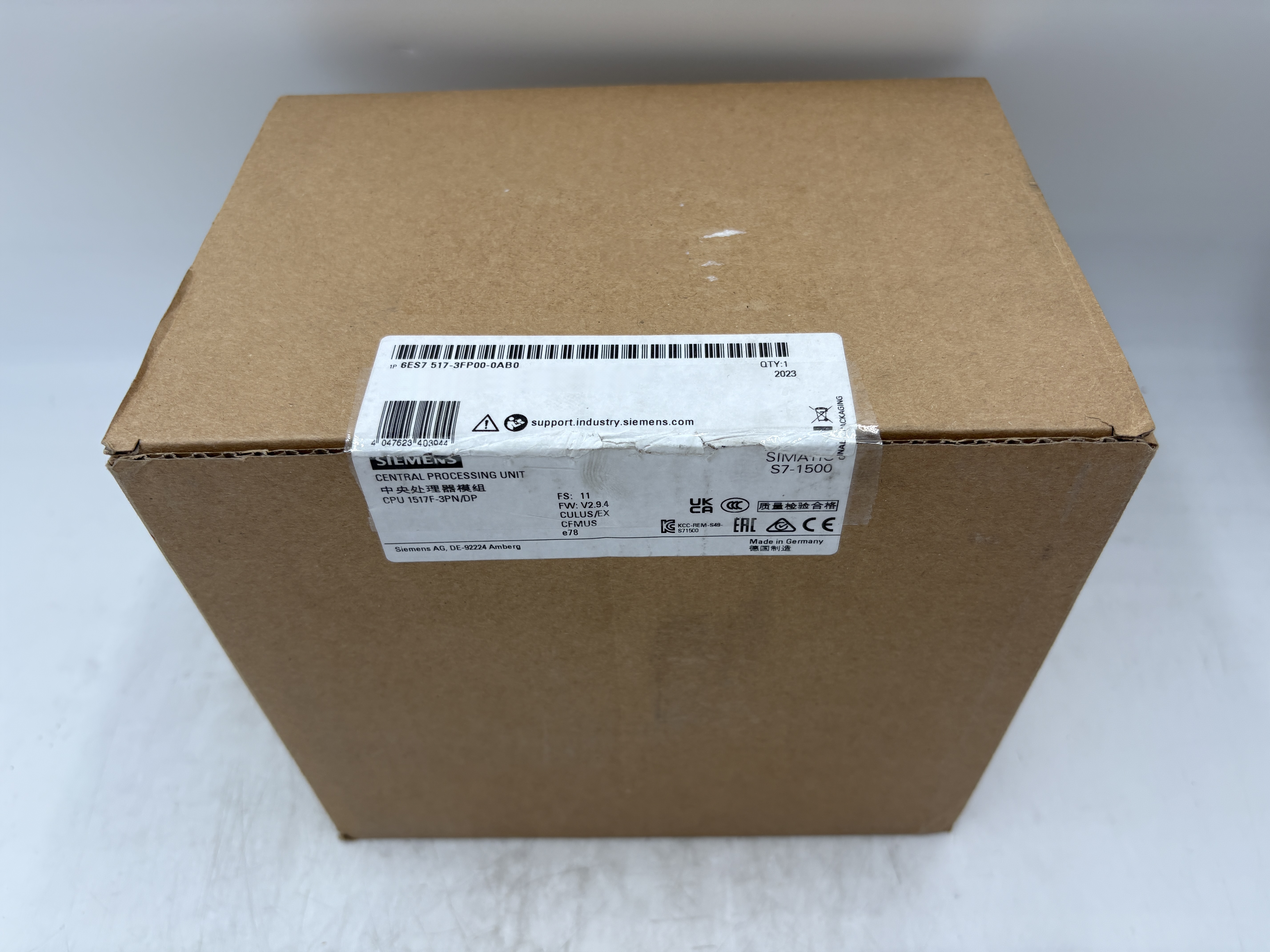 Siemens 6ES7517-3FP00-0AB0 CPU 1517F-3 PN/DP, 3MB PROG., 8MB DATA — PLCs