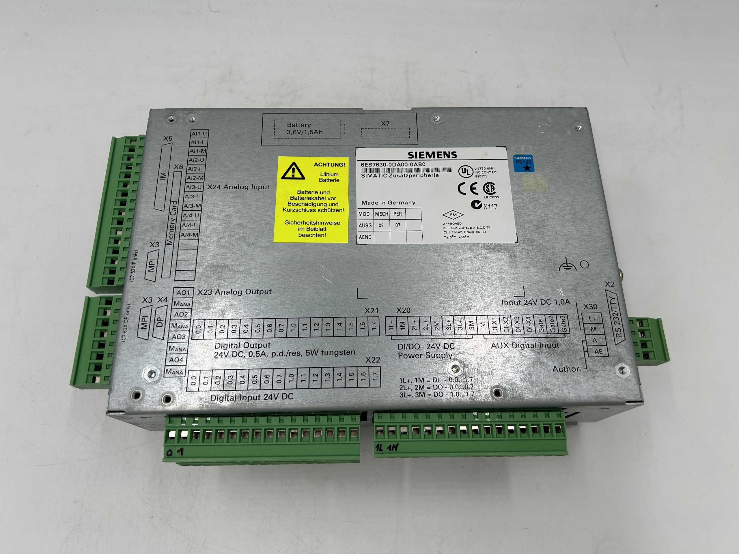 Siemens 6ES7630-0DA00-0AB0 SIMATIC C7, I/O module for expanding the C7-633, C7-634, C7-623/P, C7-... — PLC