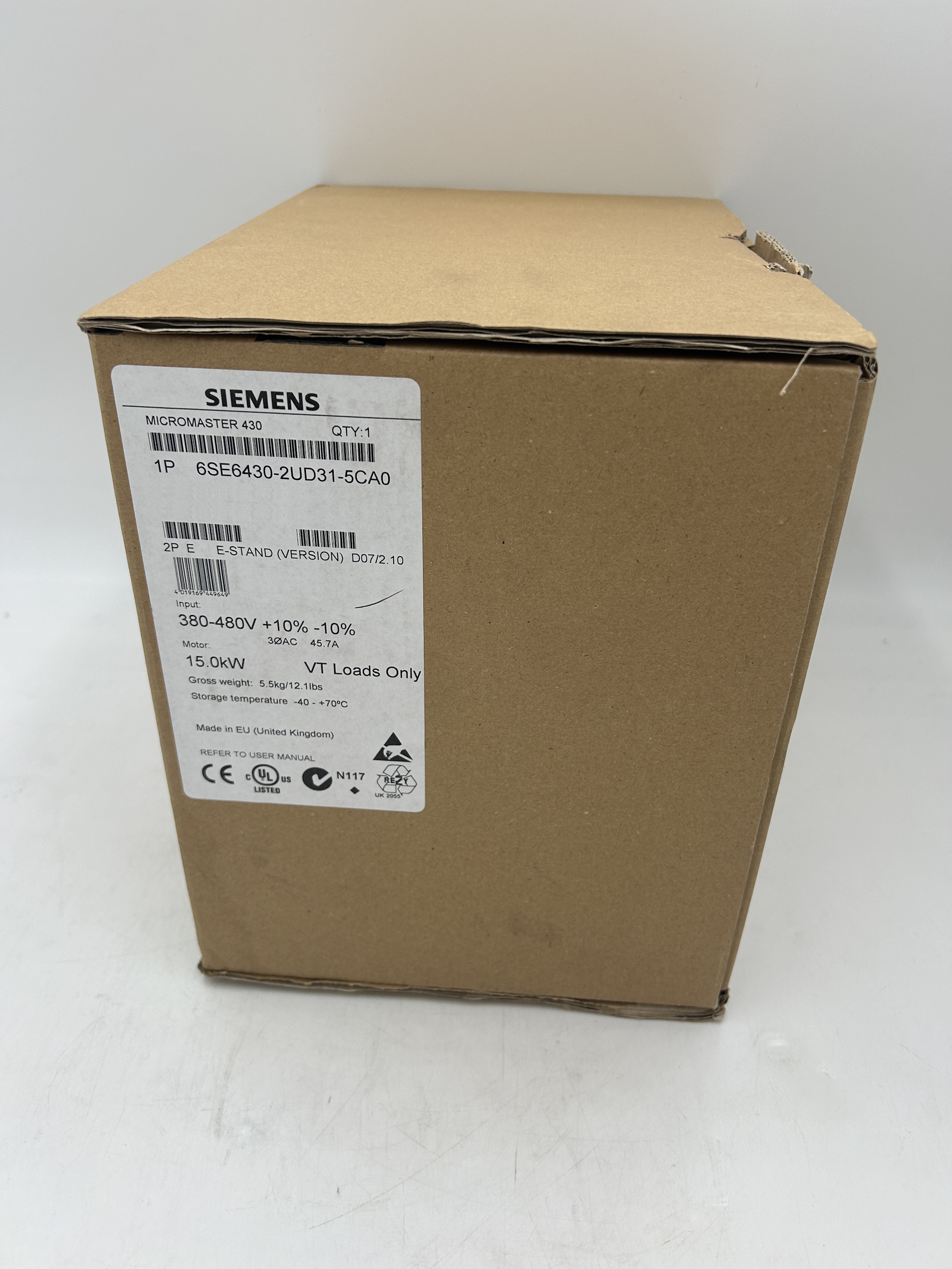 Siemens 6SE6430-2UD31-5CA0 **spare part** MICROMASTER 430 without filter 380-480 V 3 AC +10/-10% ... — Inverter e convertitori di frequenza
