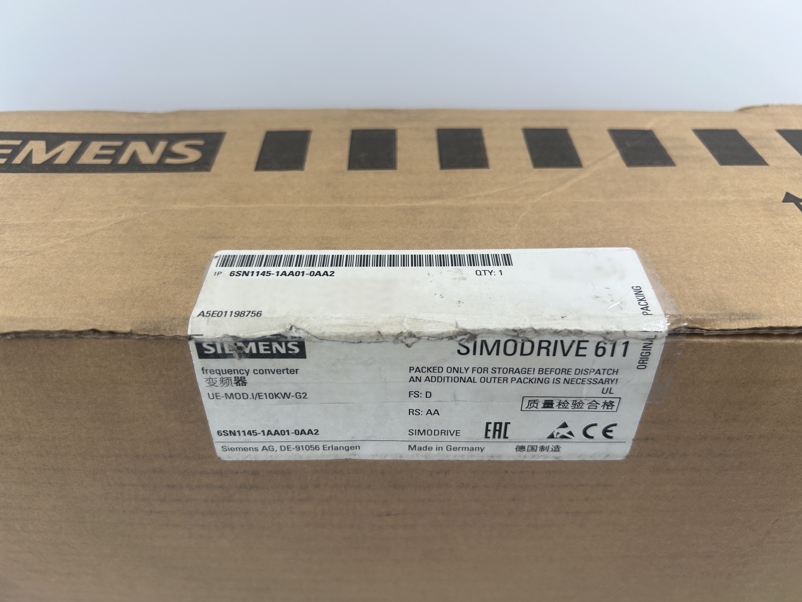 Siemens 6SN1145-1AA01-0AA2 ***SPARE PART*** SIMODRIVE 611 INFEED MODULE, 10/25 KW, UNREGULATED; I... — Azionamenti e inverter