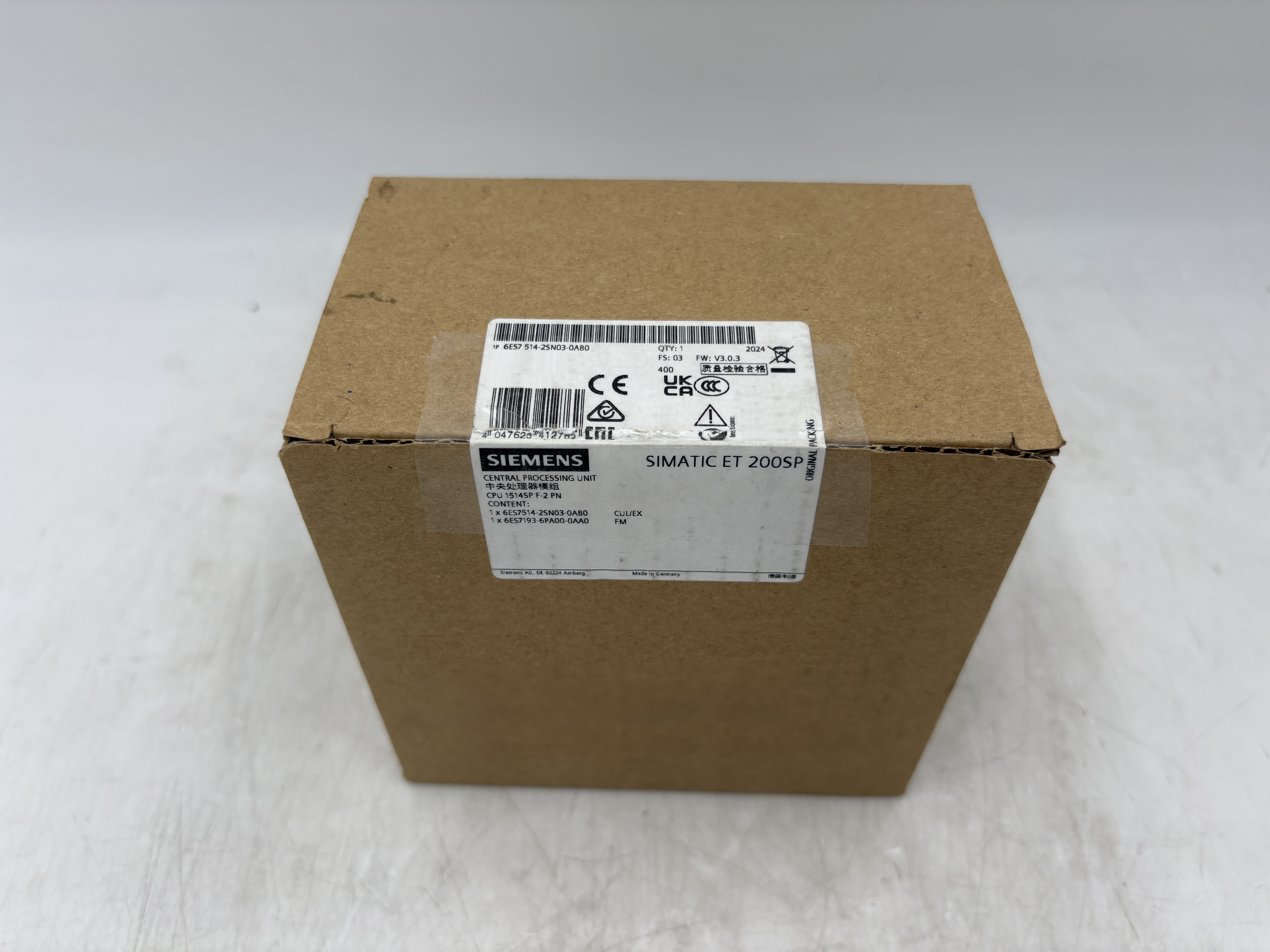 Siemens 6ES7514-2SN03-0AB0 "SIMATIC DP, CPU 1514SP F-2 PN for ET 200SP, central processing unit w... — PLCs