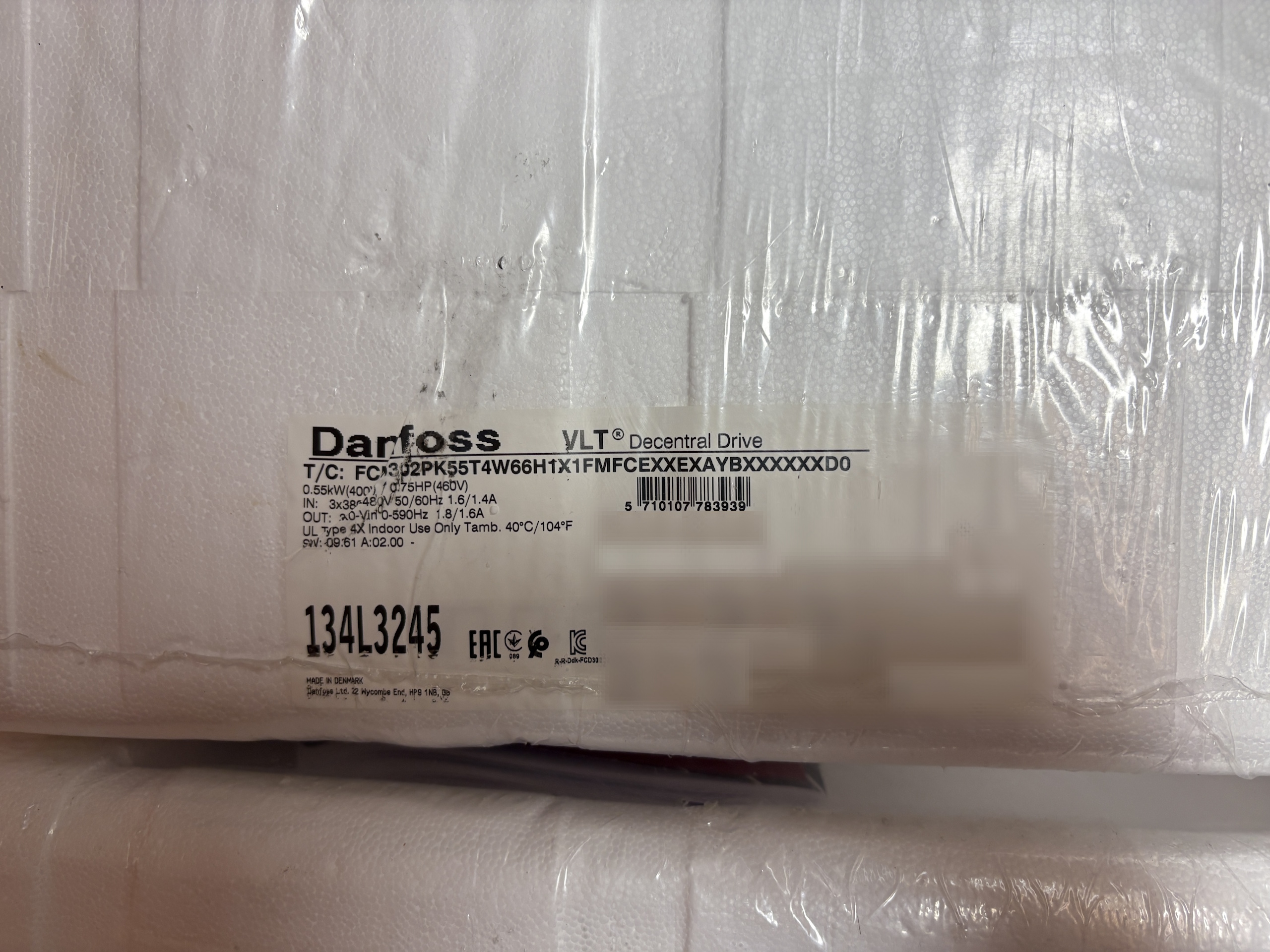 Danfoss 134L3245 FCD302PK55T4W66H1X1FMFCEXXEXAYBXXXXXXD0