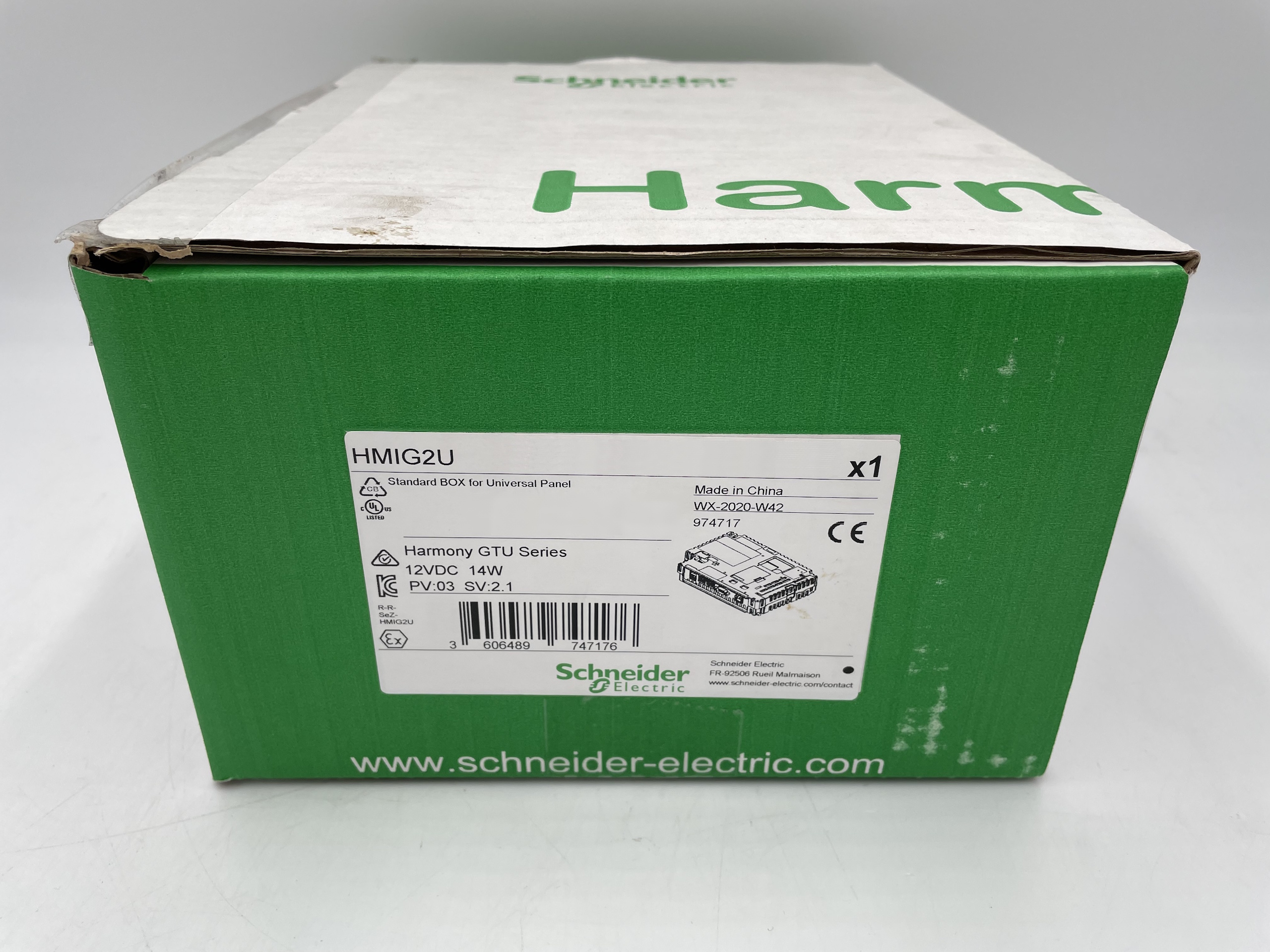 Schneider Electric HMIG2U base unit, Harmony GTU, standard box, 1GB built-in flash memory — HMI e PC industriali
