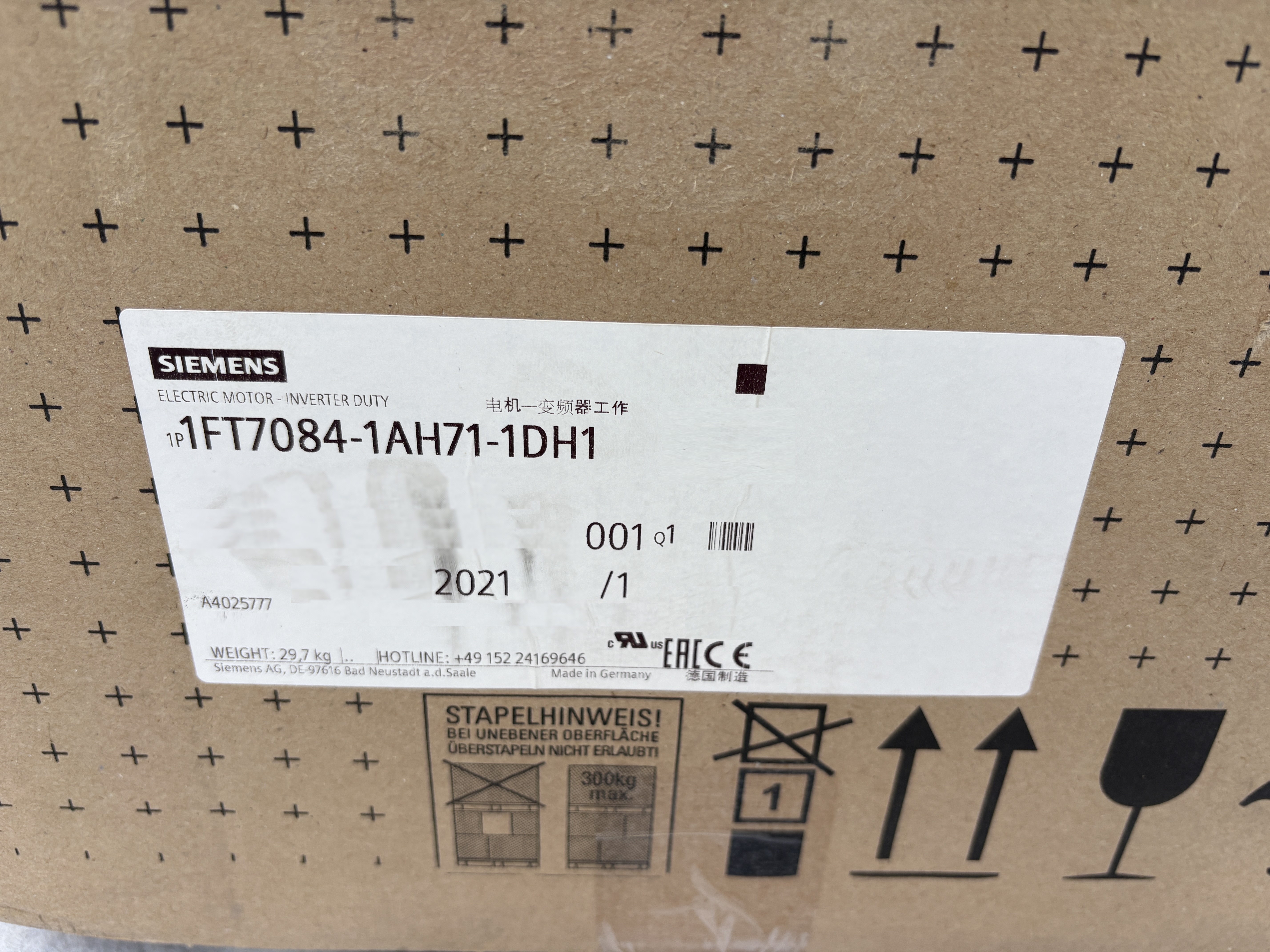 Siemens 1FT7084-1AH71-1DH1 MOTOR, SYNC, 3AC, 20NM, 9.42KW, 4500RPM — Accessori generali