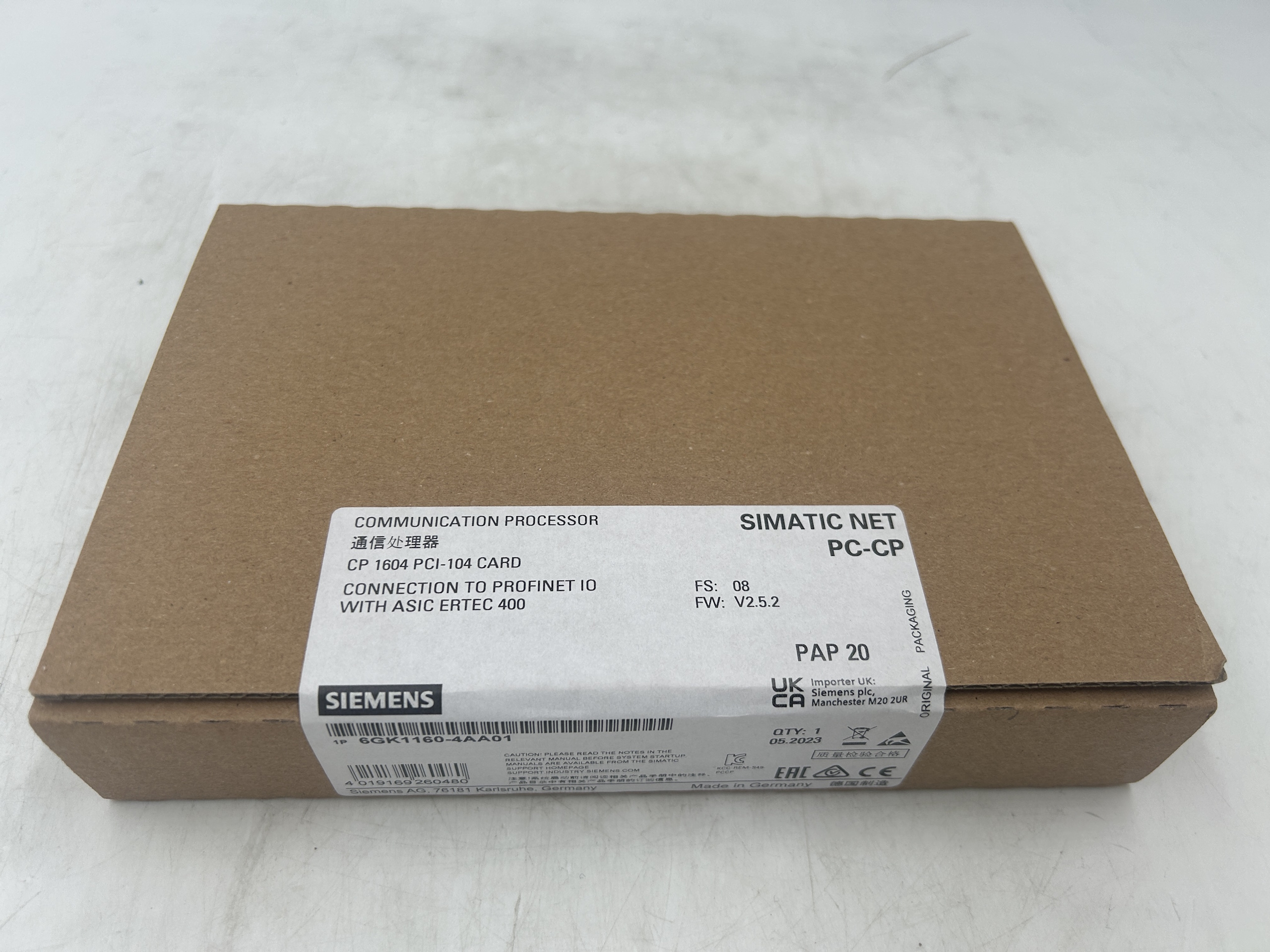 Siemens 6GK1160-4AA01 Communication Processor CP 1604 PC/104 Plus Card — PLCs