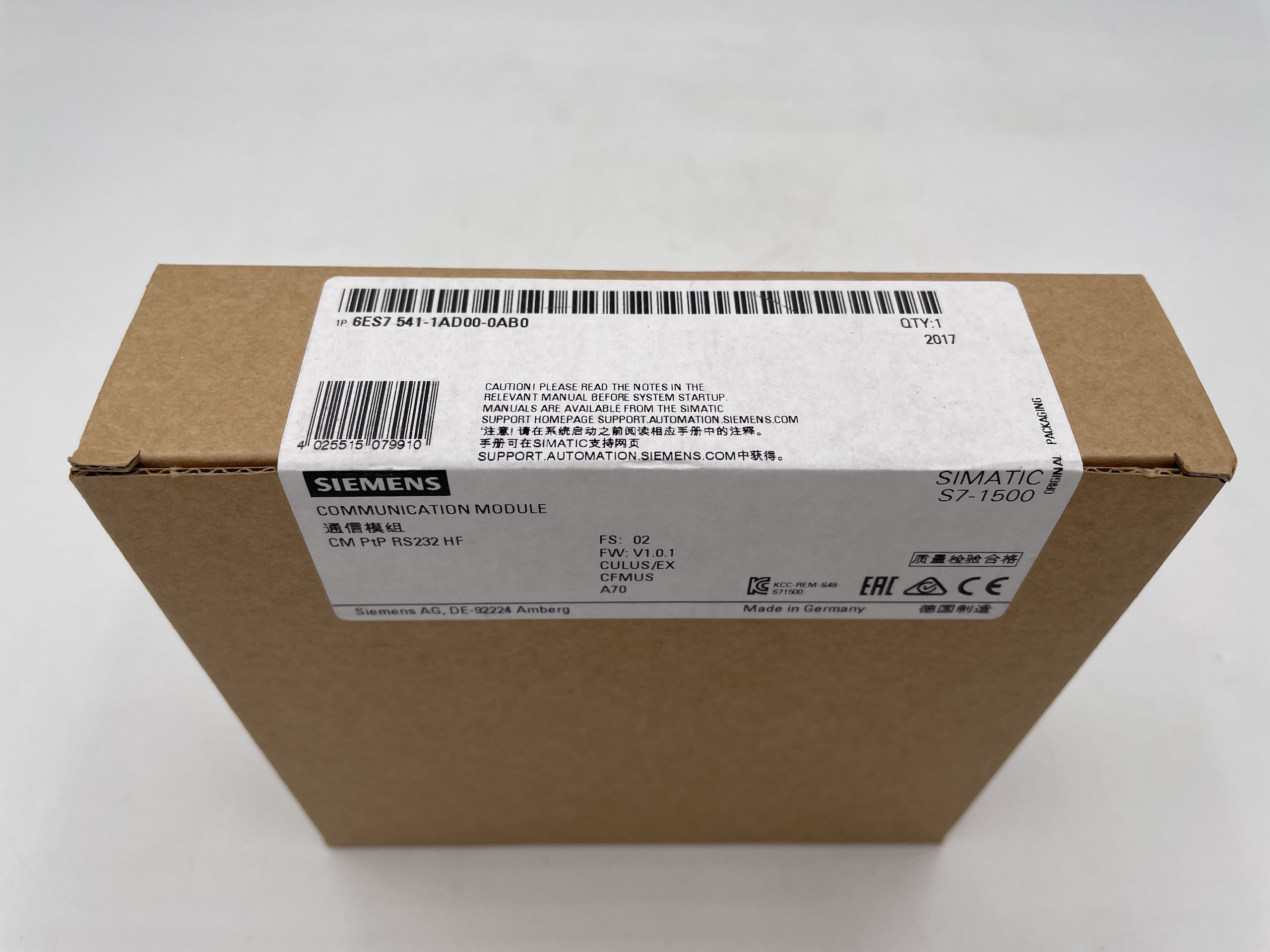 Siemens 6ES7541-1AD00-0AB0 SIMATIC S7-1500, CM PTP RS232 HF Communication Module — PLCs